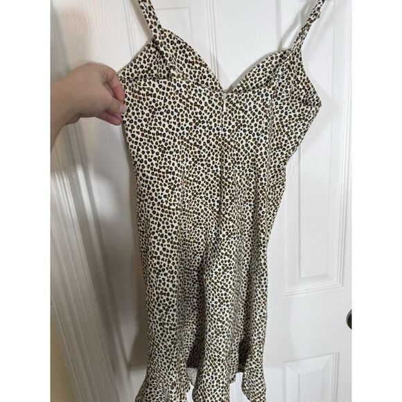 Forever 21‎ Cheetah Print Dress Y2K Baddie Babydoll Empire Waist McBling Chic S - Picture 7 of 7